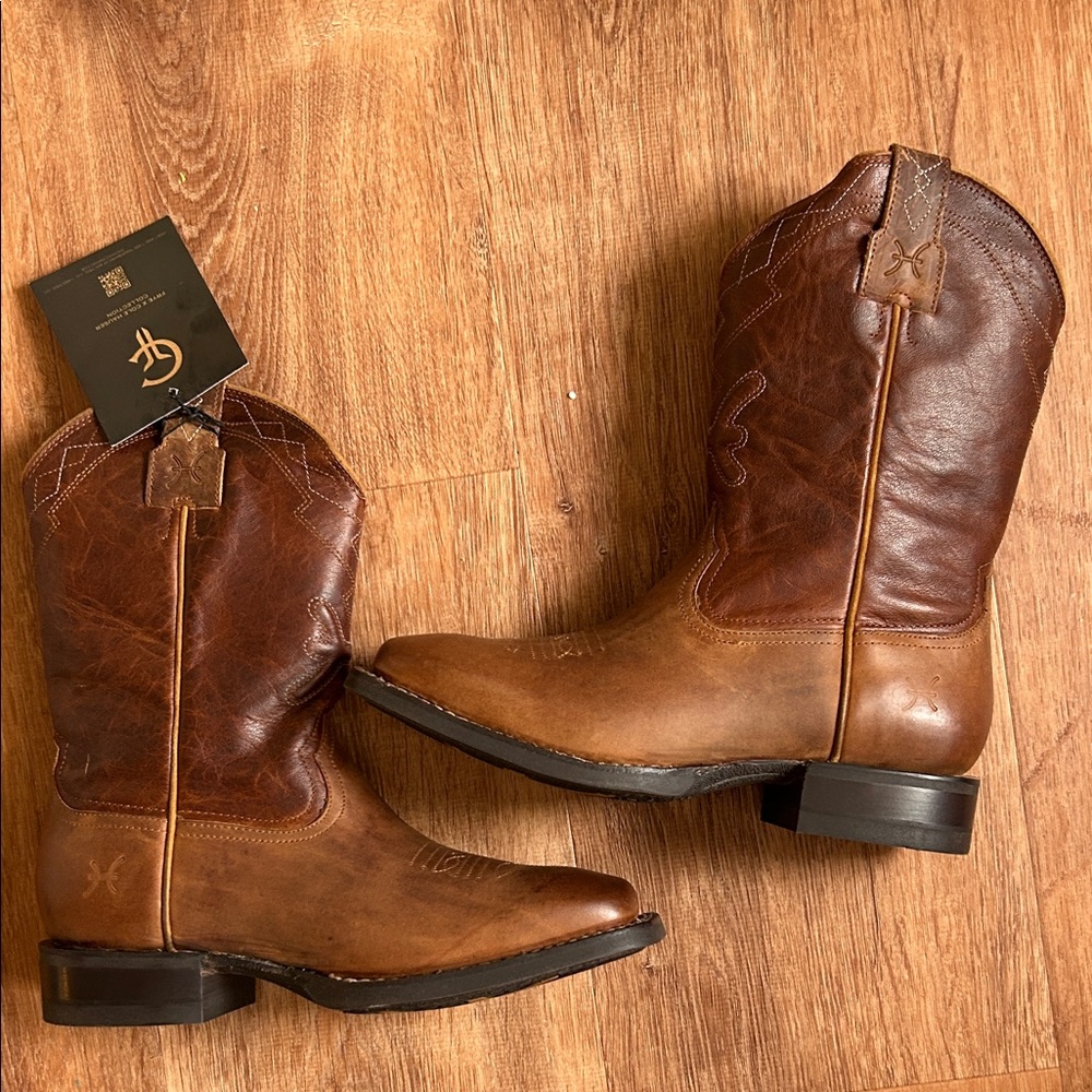 Frye Two-Tone Leather Western Boots